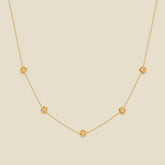 August CZ Birth Flower Station Necklace