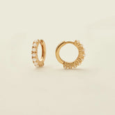 Pearl Huggie Hoop Earrings