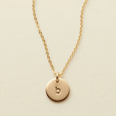 Initial Disc Necklace | 3/8" Disc