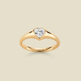 CZ Heart Signet Ring