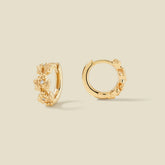 December CZ Birth Flower Huggie Hoop Earrings