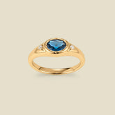 September Oval Birthstone Signet Ring