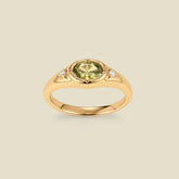 August Oval Birthstone Signet Ring
