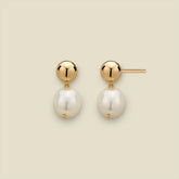 Drop Pearl Stud Earrings | Final Sale