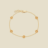 August CZ Birth Flower Station Bracelet