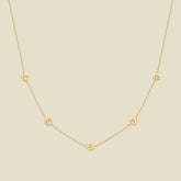 May CZ Birth Flower Station Necklace