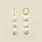 Laurel Pearl Drop Hoop Earrings