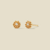 November CZ Birth Flower Stud Earrings