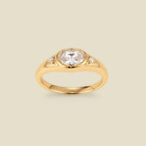 April Oval Birthstone Signet Ring