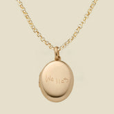 Engraved Handwriting Rolo Mini Locket Necklace