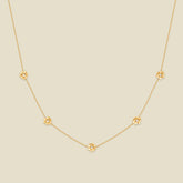 July CZ Birth Flower Station Necklace