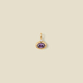 February Oval Birthstone Charm