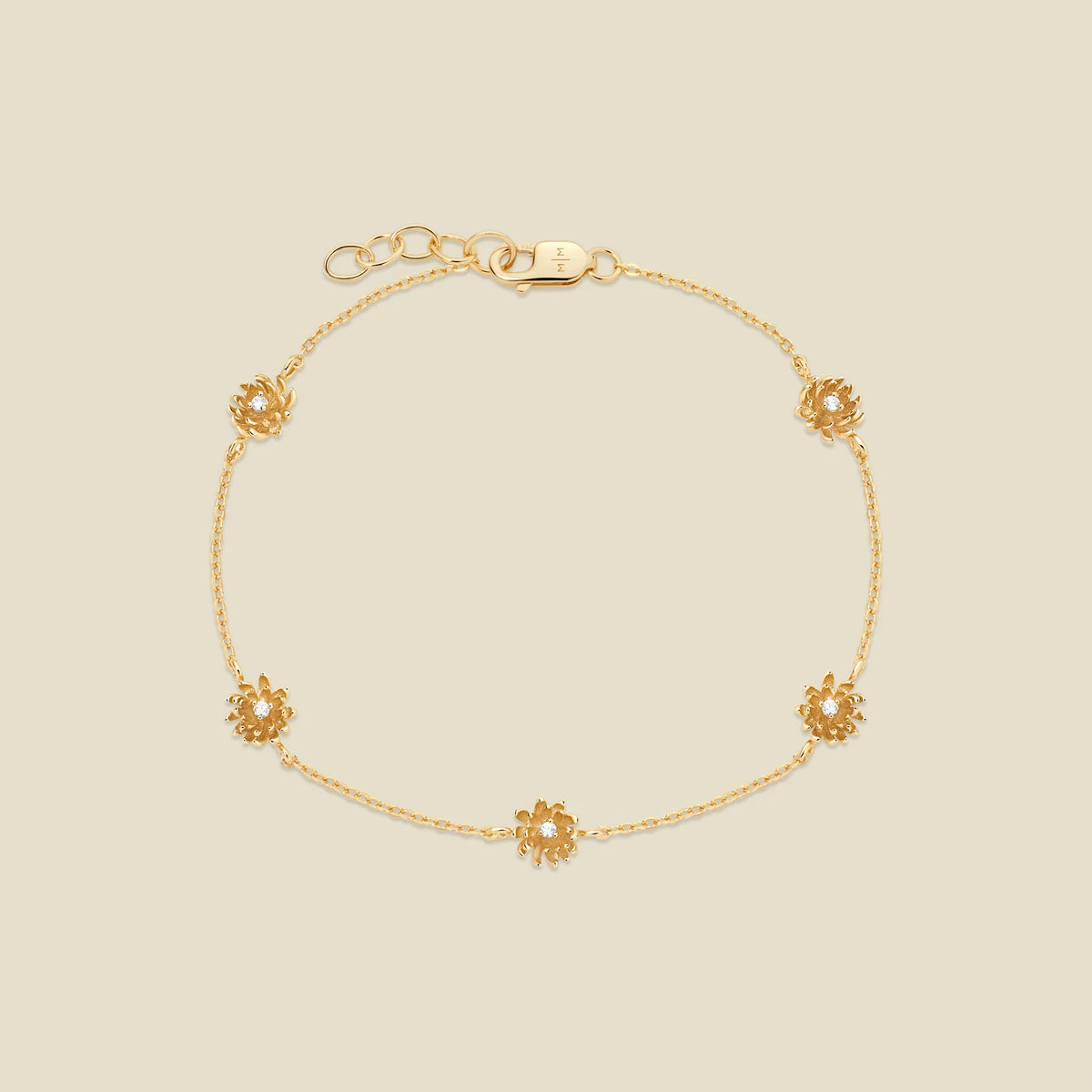 November CZ Birth Flower Station Bracelet