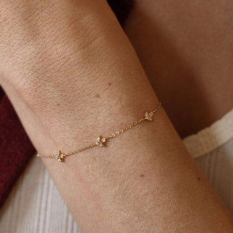 December CZ Birth Flower Station Bracelet