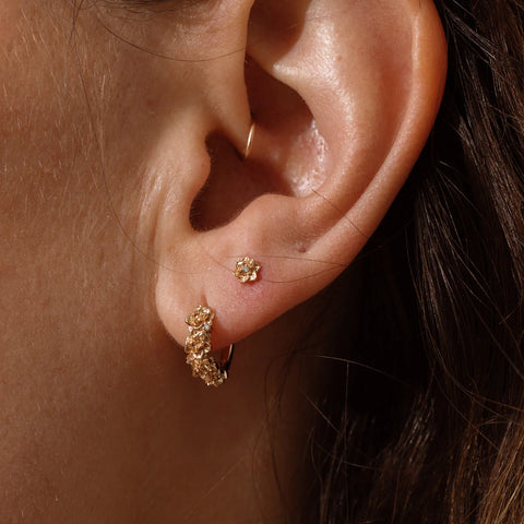 July CZ Birth Flower Stud Earrings