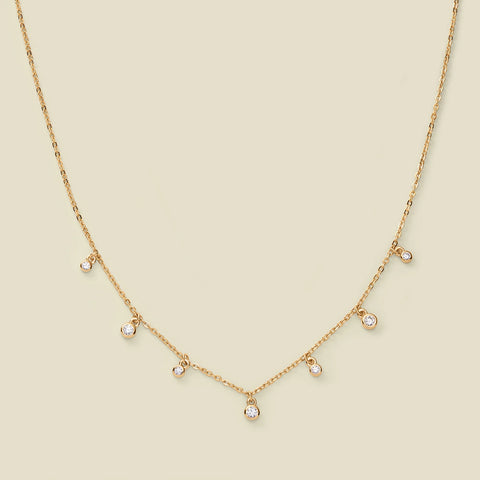 CZ Poppy Floating Necklace