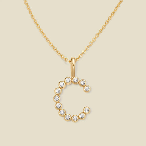 CZ Poppy Initial Necklace