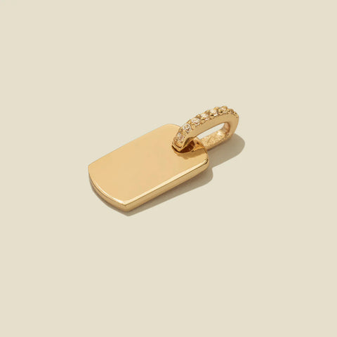 CZ Dog Tag Charm | Final Sale