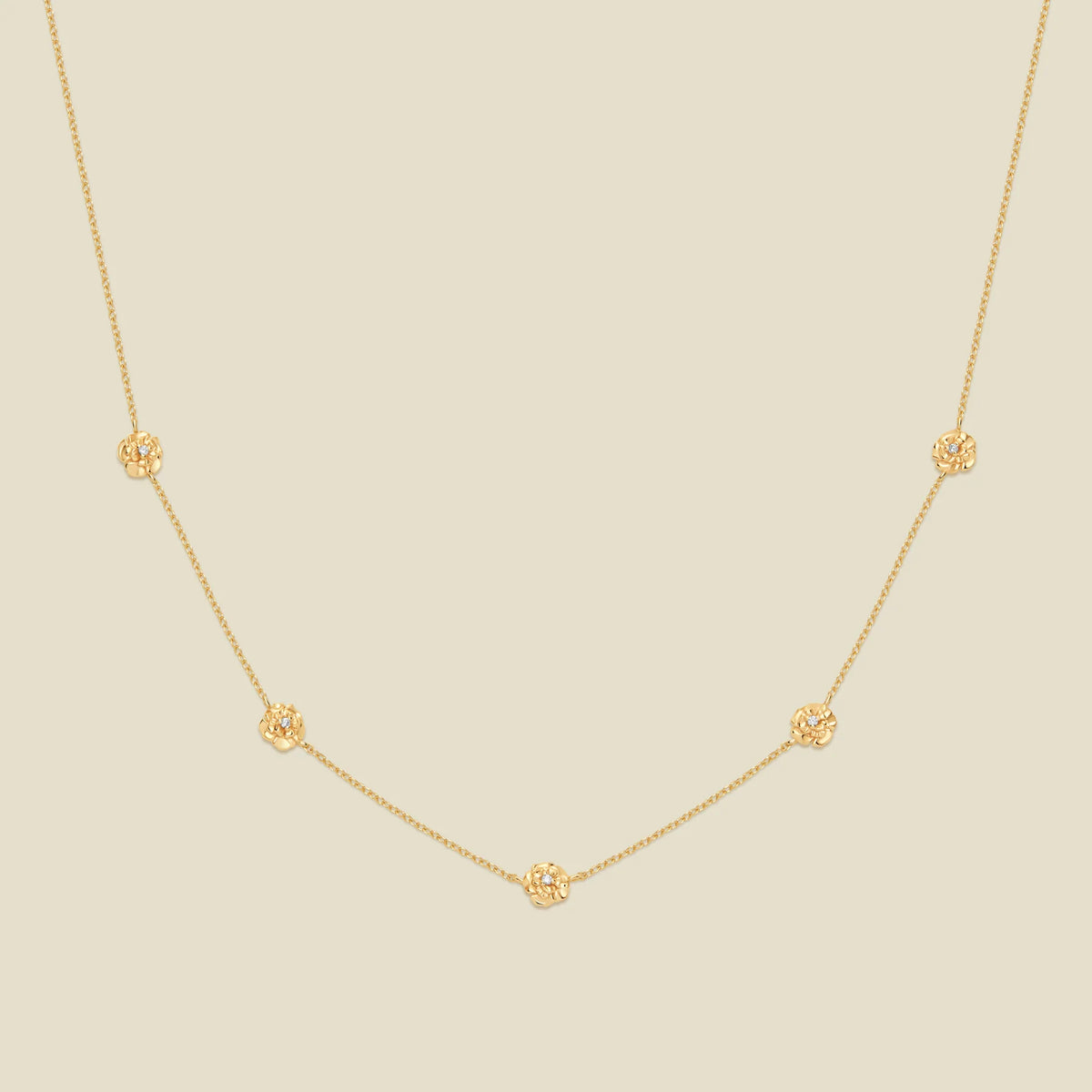 January CZ Birth Flower Station Necklace