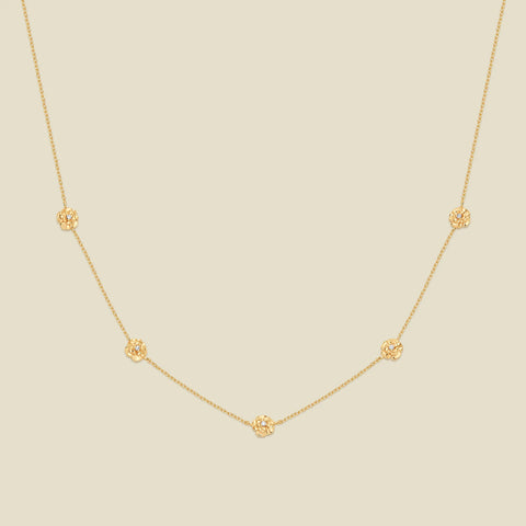 January CZ Birth Flower Station Necklace