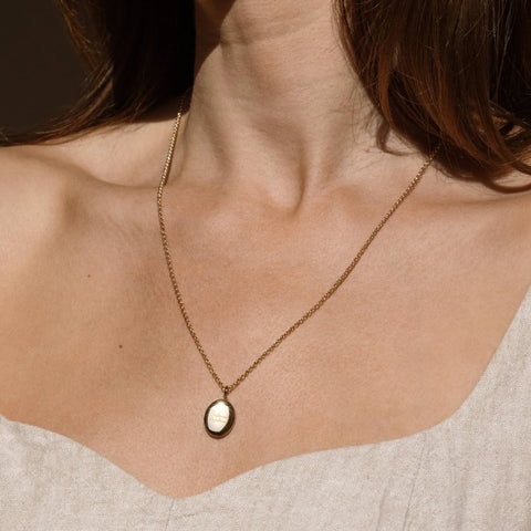 Engraved Handwriting Rolo Mini Locket Necklace