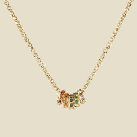 Birthstone Spacer Charm Stacker Necklace
