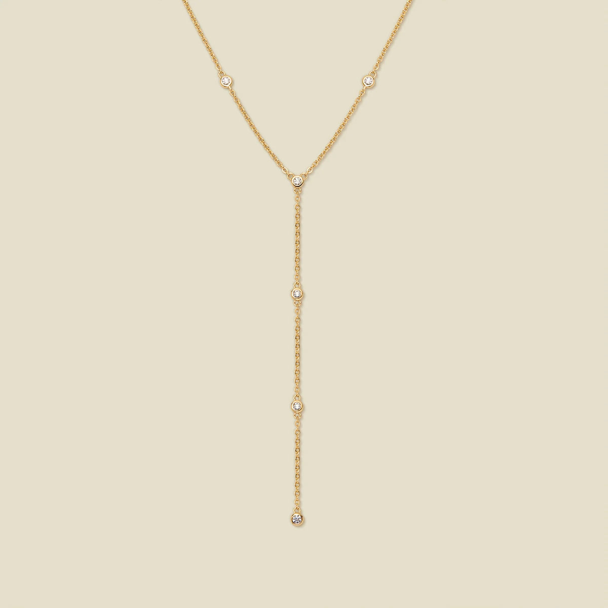 CZ Poppy Lariat Necklace