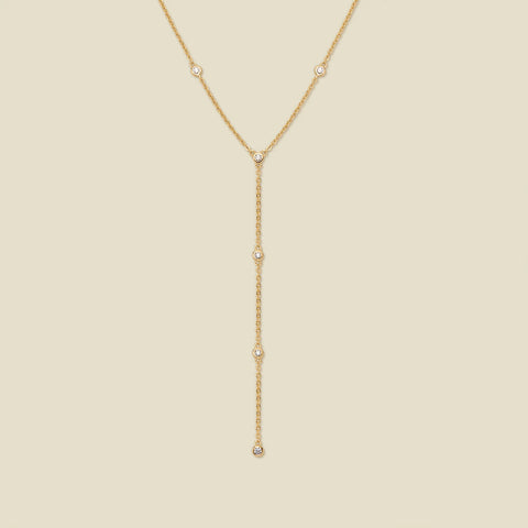 CZ Poppy Lariat Necklace