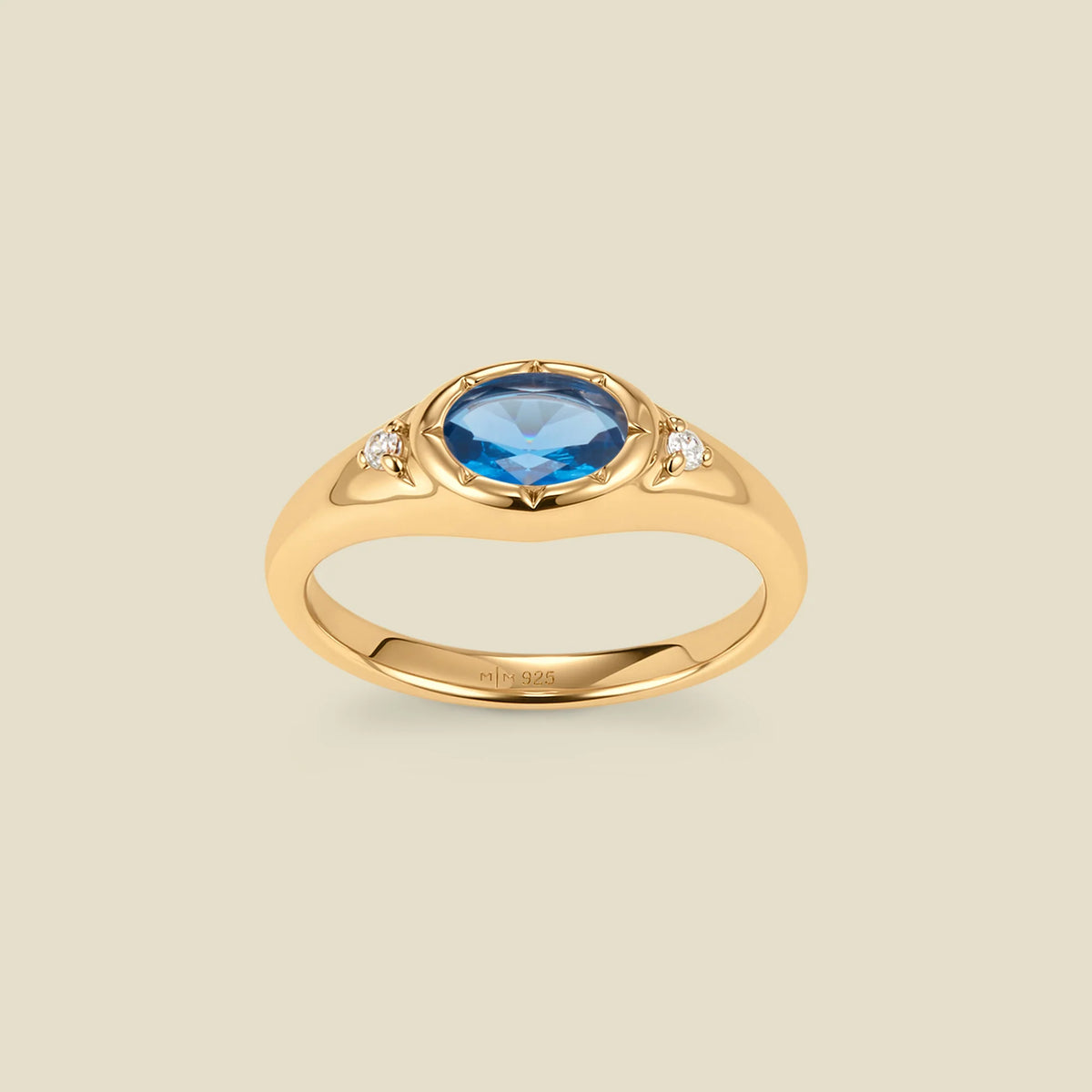 December Oval Birthstone Signet Ring