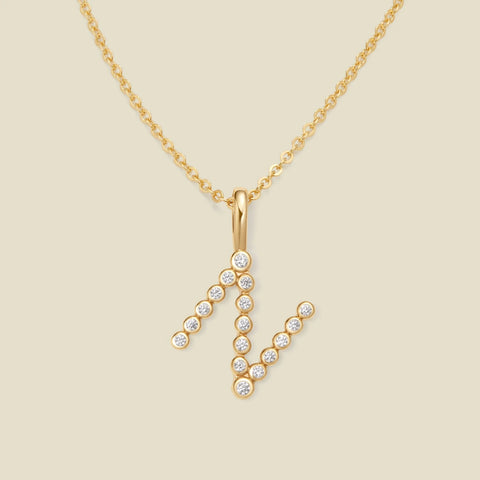 CZ Poppy Initial Necklace