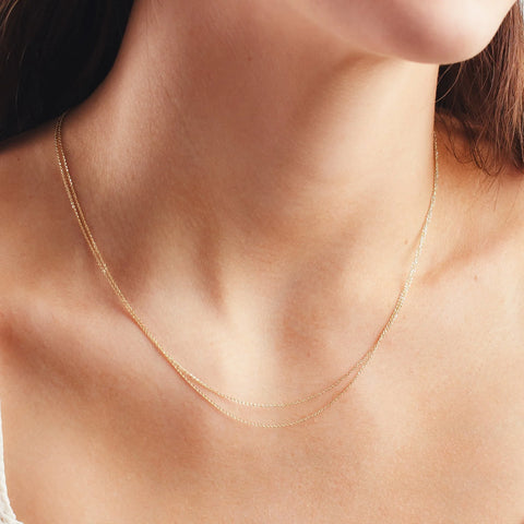 14k Adjustable Flat Cable Chain