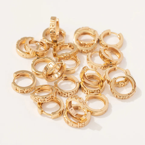 Libra Huggie Hoop Earrings | Final Sale