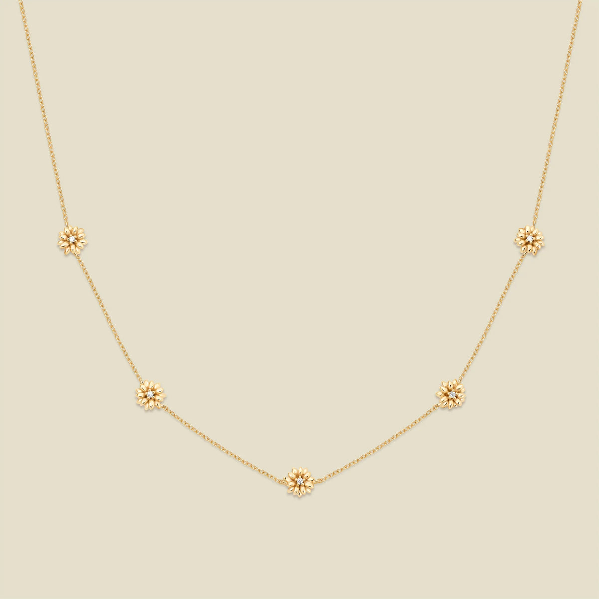 April CZ Birth Flower Station Necklace