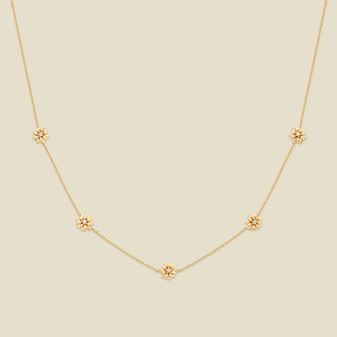 April CZ Birth Flower Station Necklace