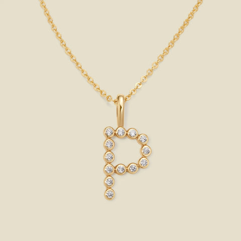 CZ Poppy Initial Necklace