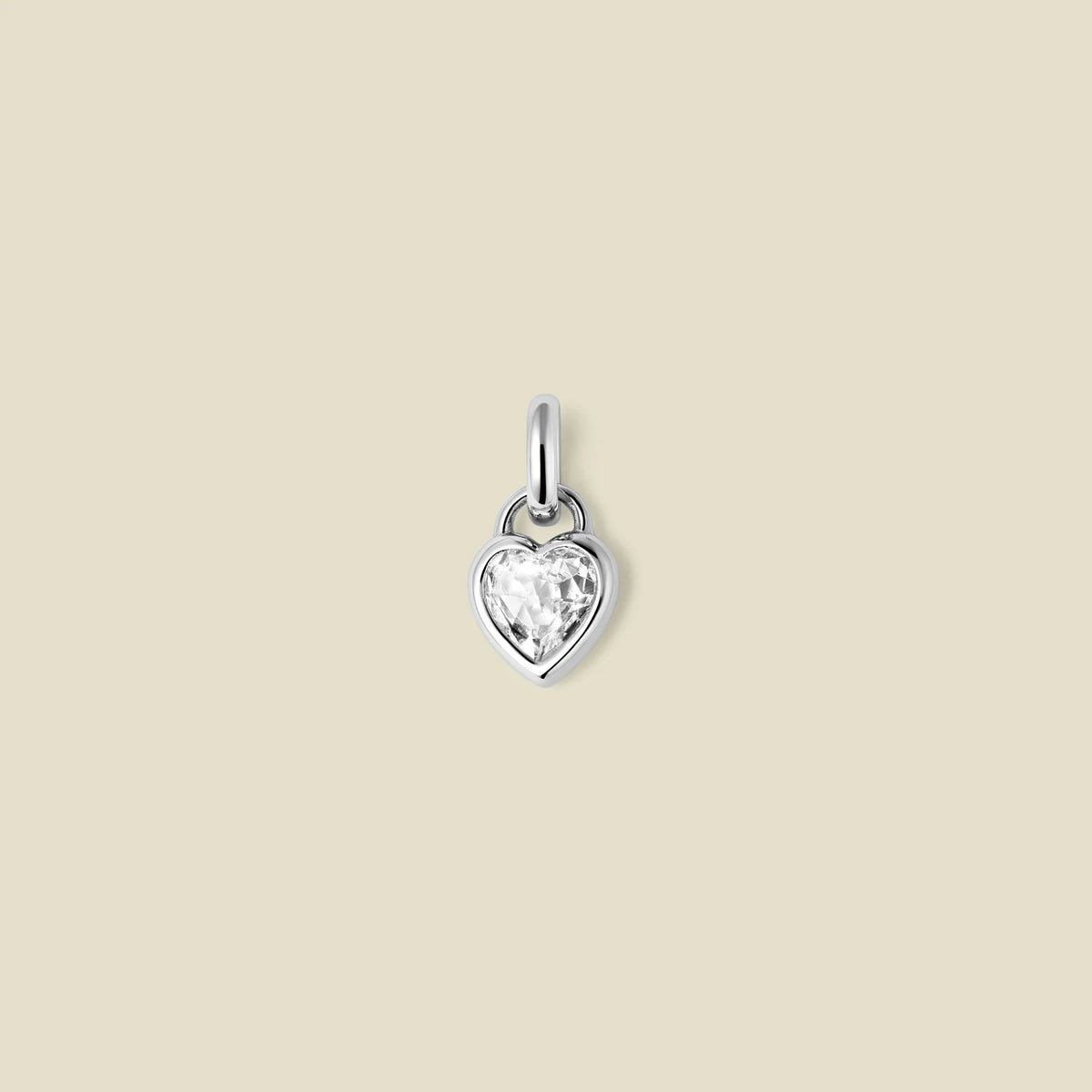 CZ Heart Padlock Charm
