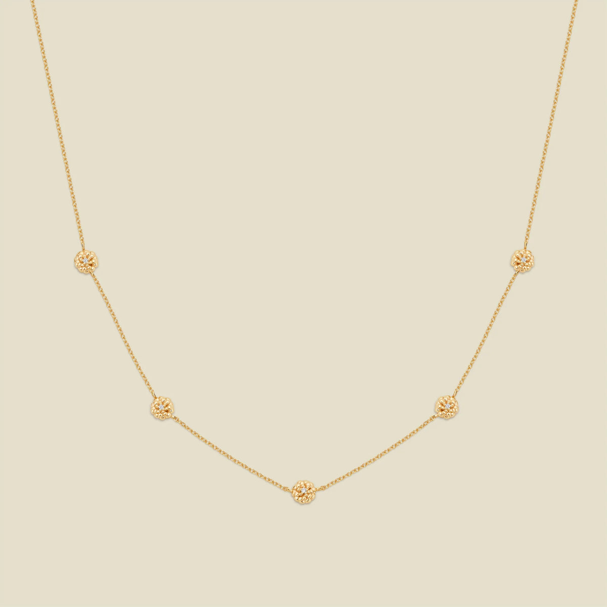 October CZ Birth Flower Station Necklace