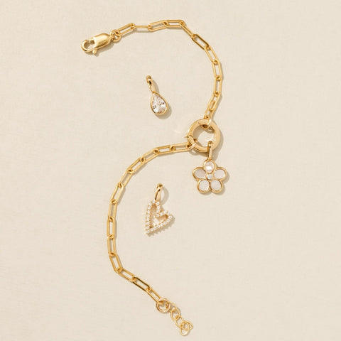 Pear CZ Charm