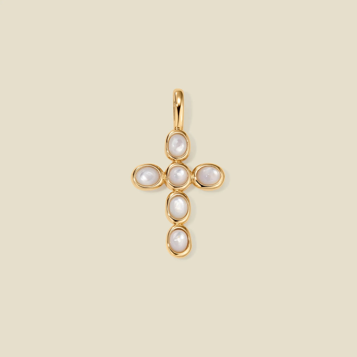 Mother of Pearl Cross Charm