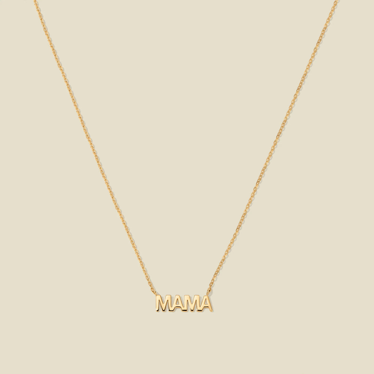 Solid Gold Mama Necklace