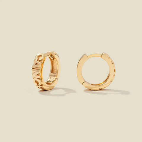 Cancer Huggie Hoop Earrings | Final Sale