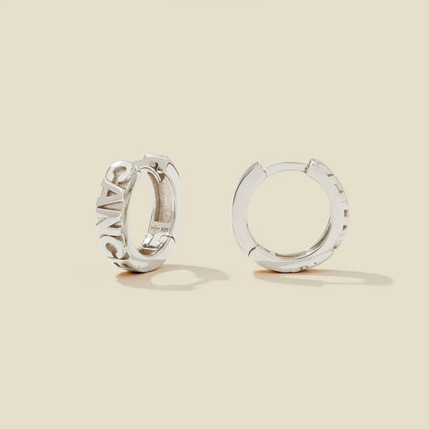 Cancer Huggie Hoop Earrings | Final Sale