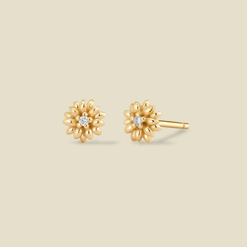 April CZ Birth Flower Stud Earrings