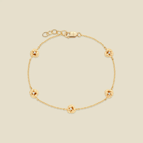 February CZ Birth Flower Station Bracelet
