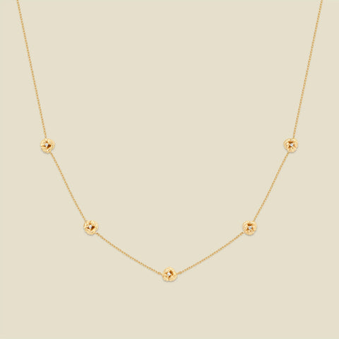 February CZ Birth Flower Station Necklace
