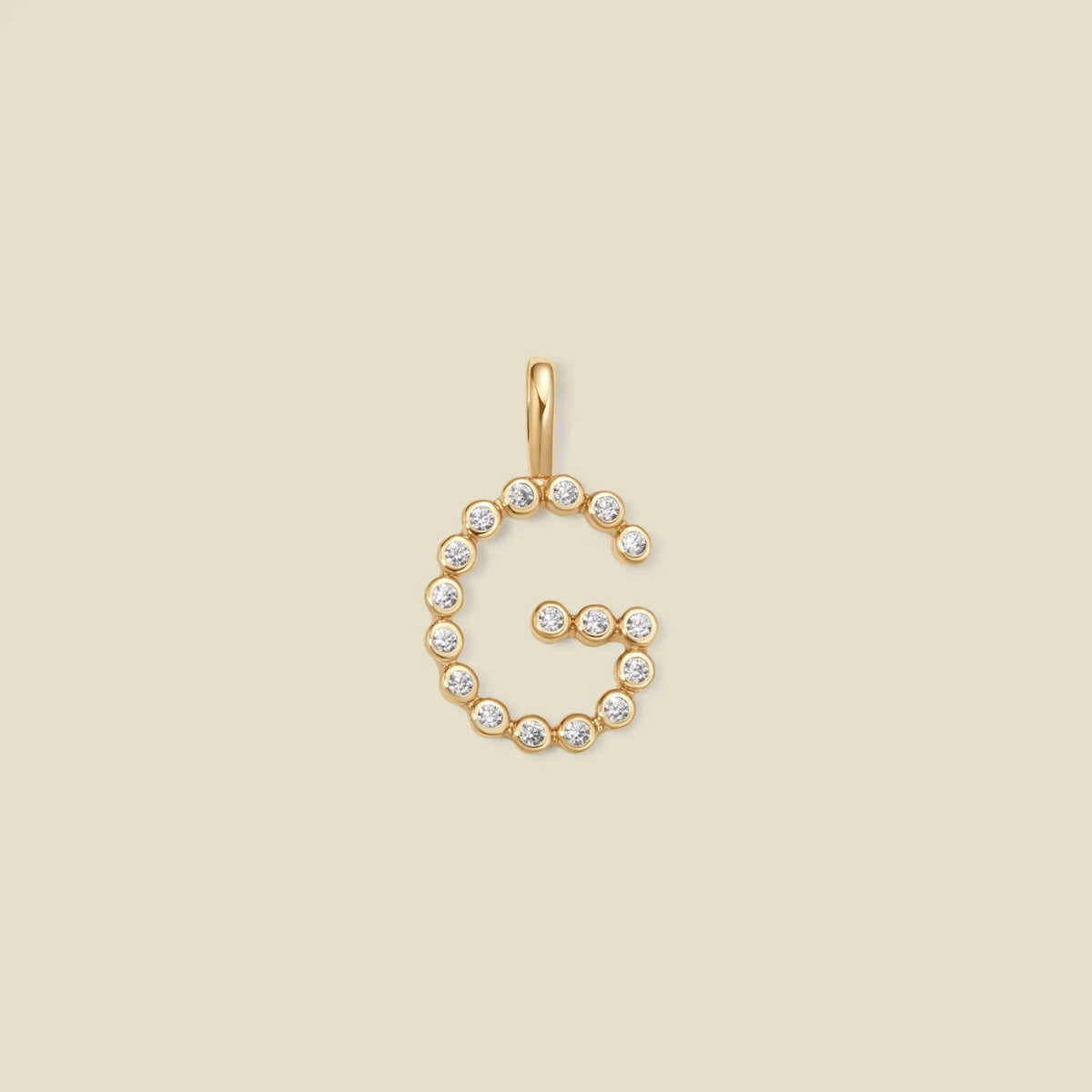 CZ Poppy Initial G Charm