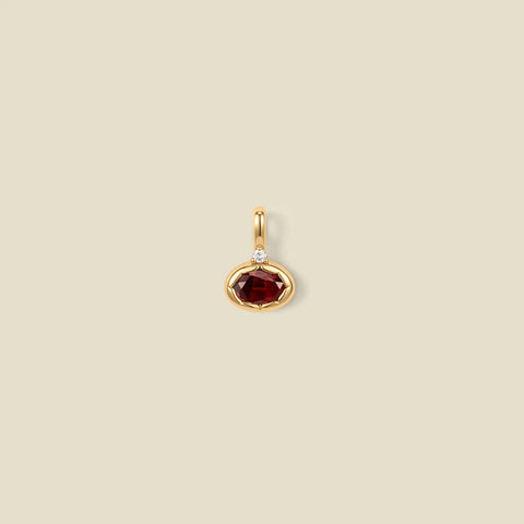 January Oval Birthstone Charm