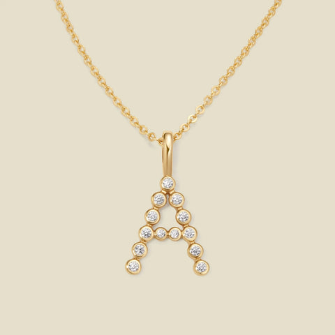 CZ Poppy Initial Necklace