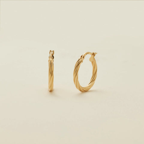14k Twisted Hoop Earrings