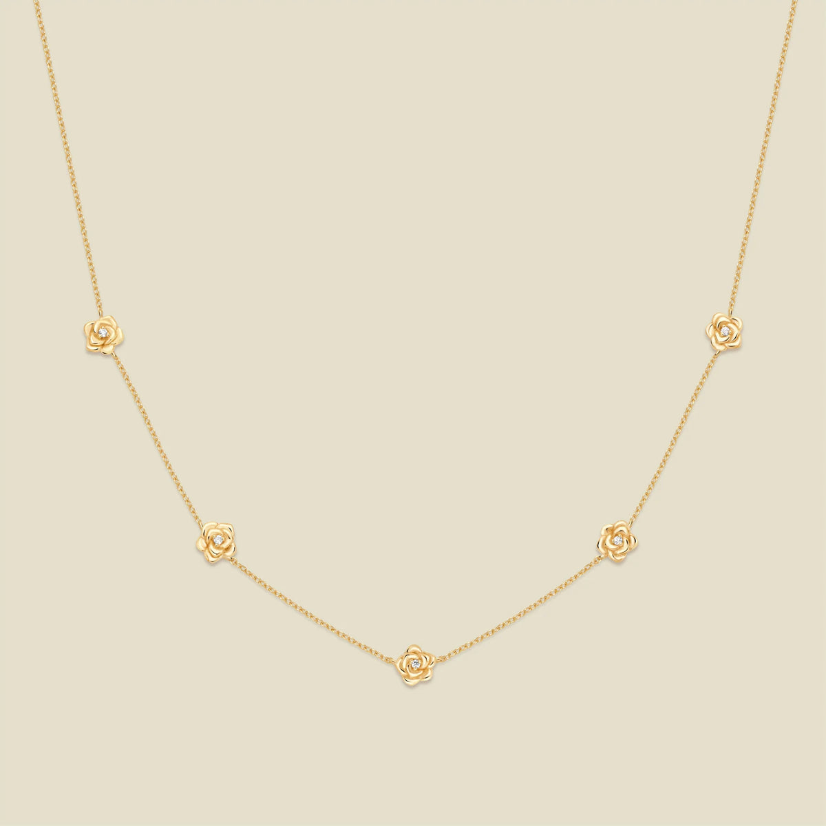 June CZ Birth Flower Station Necklace